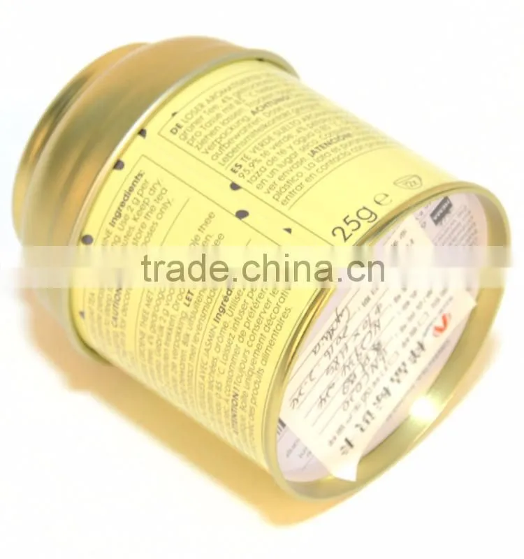 Small tea tin boxes with inner lid and special cover