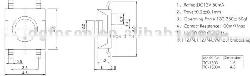 SMD tact switches TS-1803