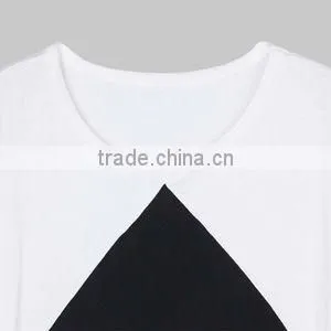fashion high quality 2 colors combination combed cotton t-shirts