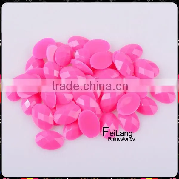 Feilang brand rose color oval acrylic stone acrylic plastic stone for sales