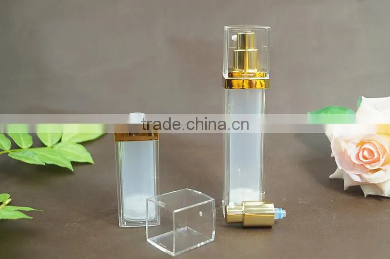 Acrylic Square Airless skin care use Pump Bottles
