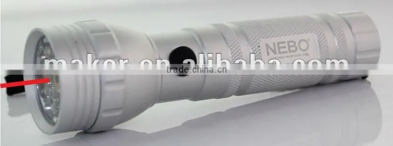 15 LED and 1pc laser Aluminum flashlight