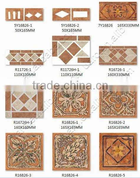 rustic square glazed vintage brick decor antique ceramic border tile kitchen