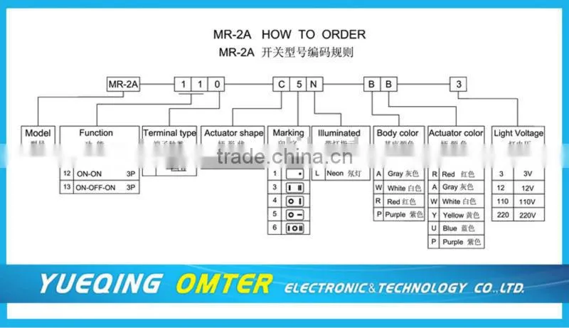 MR-2A-110-C5L-BR Rocker Switches