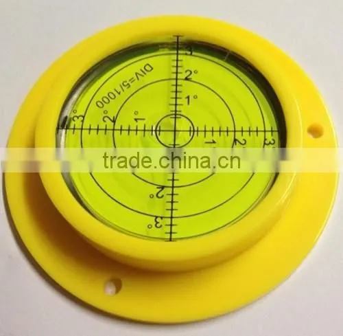 Glass pmma bubble level round vials with mounting holes KC-21114