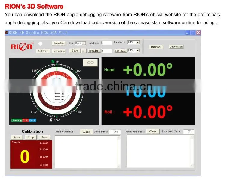 DCM250B Low Cost 3D Electronic Compass Sensor Single Board Military Compass PCB Board With Heading Accuracy 0.8deg