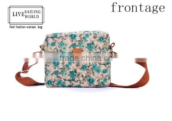 2016 classic Chinese folk style fancy floral canvas lady sling bag