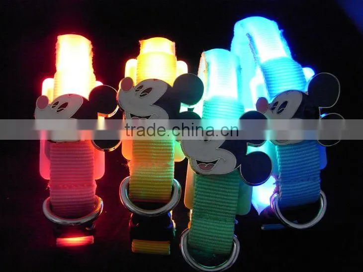 small cute silicone dog & cat led collar