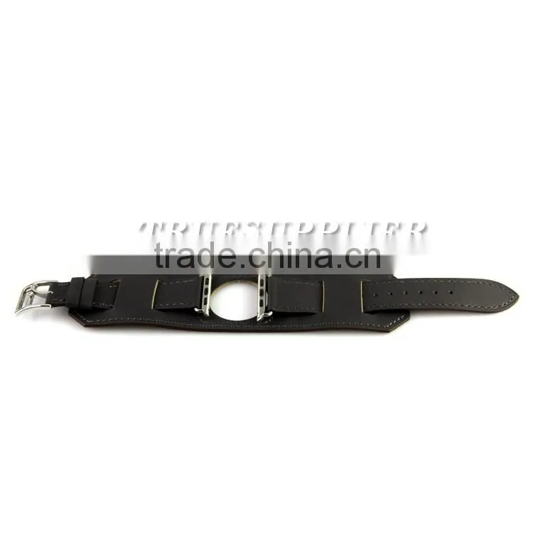 black leather band for apple watch link leather bracelet