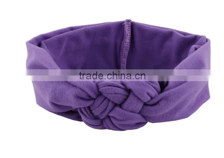 20cm 2016 new children and female baby hair braided cross hair band cotton elastic headband hand knot of peace