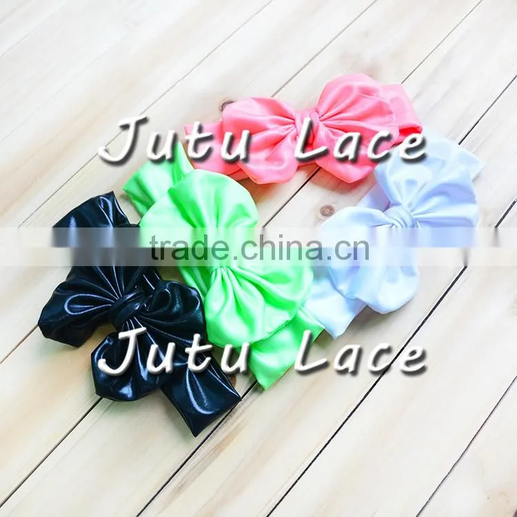 New hair accessories wholesale fashion metallic messy bow headwrap,large bowknot head band/hair bands for kids