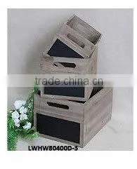 Vintage Wood Box Ornamental Planter with Message
