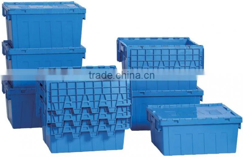 Plastic moving box with dolly