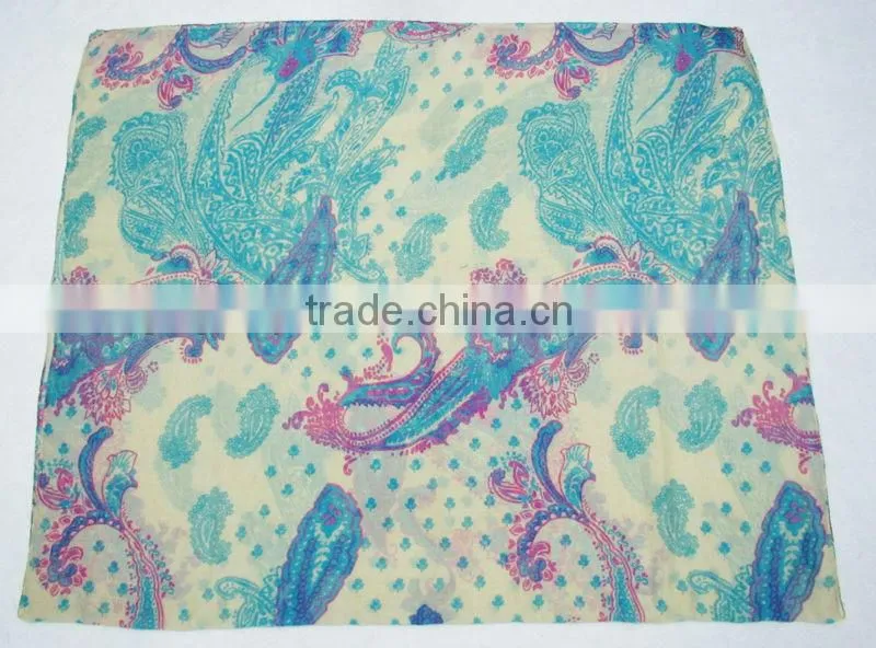 2014 hot sale fashion large size pareo green pareo polyester voile beach pareo