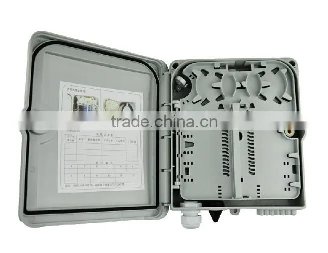 24 core wallmount FTTH outdoor fiber optical terminal box/optical distribution box with PC/ABS materials