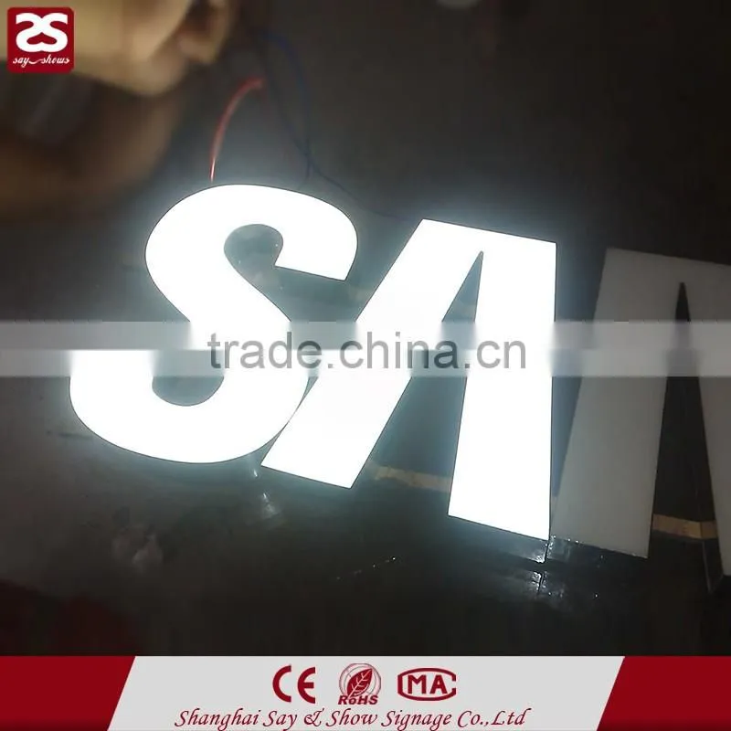 Outdoor advertising frontlit led letter sign embossing acrylic letter sign