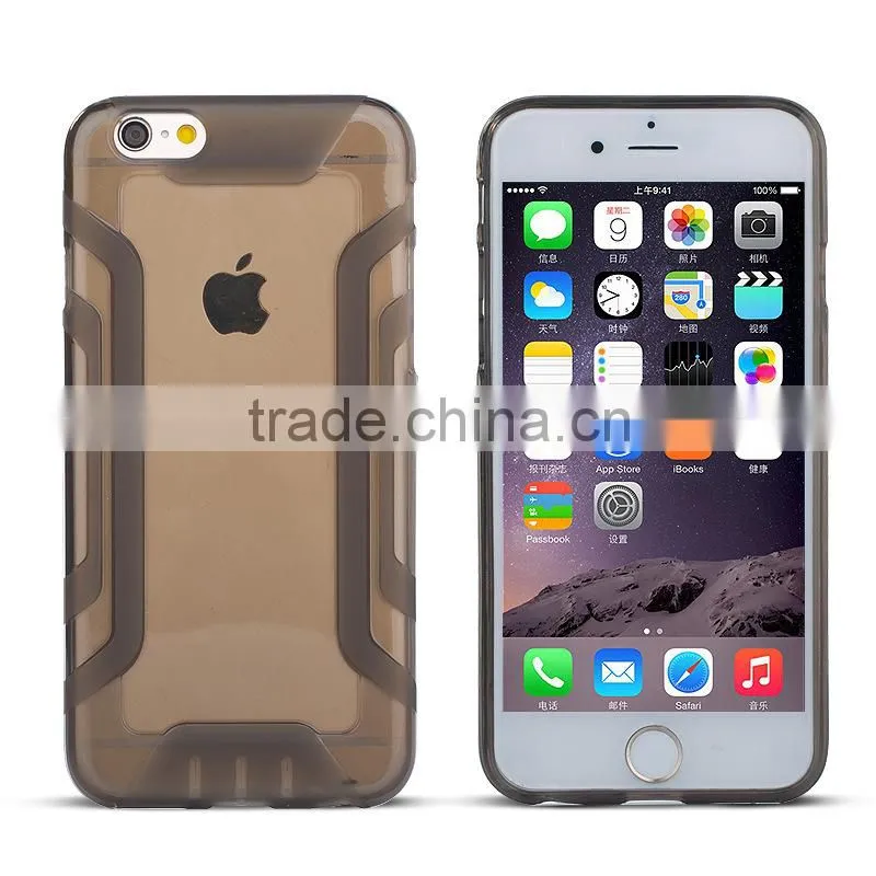 Armor slim transparent phone case 6 colors waterproof soft TPU mobile cell phone case cover for Apple iphone 6 /6 plus