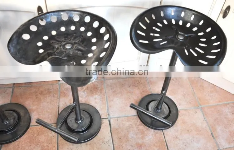 Adjustable Tractor Seat Bar Stools Swivel Chrome Kitchen Breakfast Red