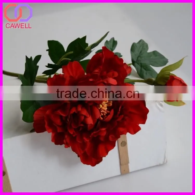 wholesale real touch 2 heads artificial silk peony flower