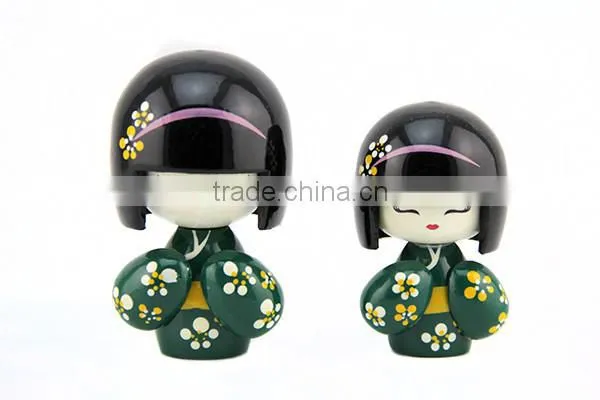 hot sell new design wood japan sister doll for decoration