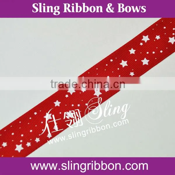 5/8 inch Satin Ribbon with Stars