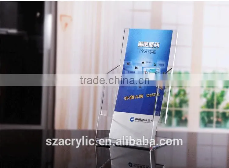 Acrylic A6 folder display rack flyers leaflets holder box brochure display box/holder