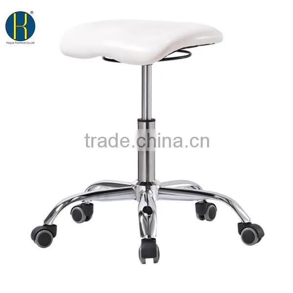 Hot Selling White PU Leather Dentist Bar Stool Chair with wheels HY3004-1