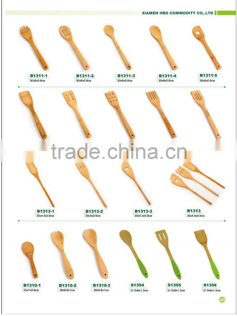 Cheap bamboo kitchen salad utensils set wholesale
