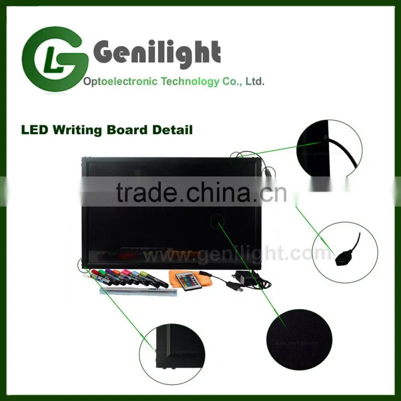 Hotsale 60*80cm Acrylic Flashing Illuminated Erasable RGB Magic LED Writing Board