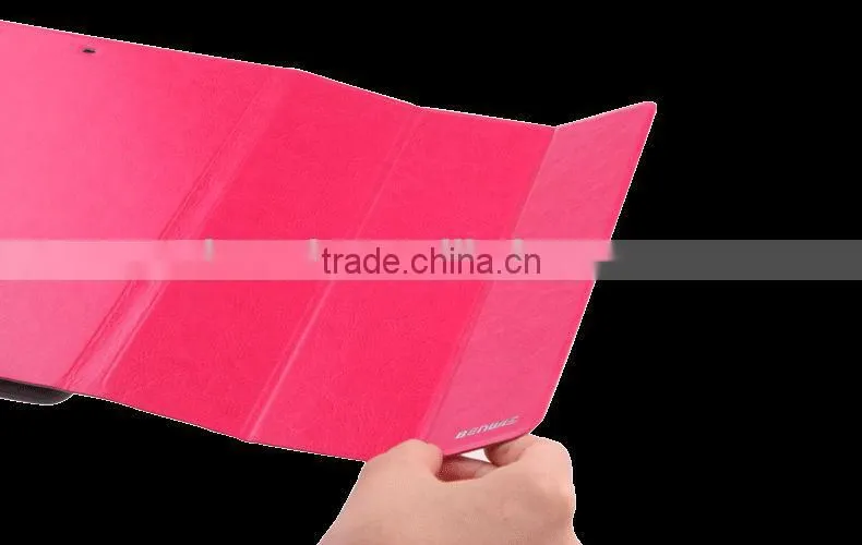 Chinese OEM PU 3 folds tablet pc leather stand case for iPad Air 2