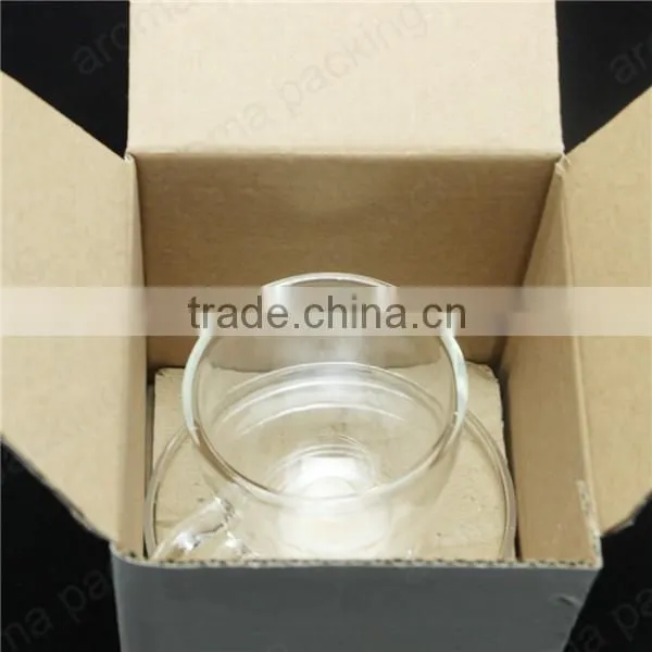 High quality double wall borosilicate glass cup with color box packing