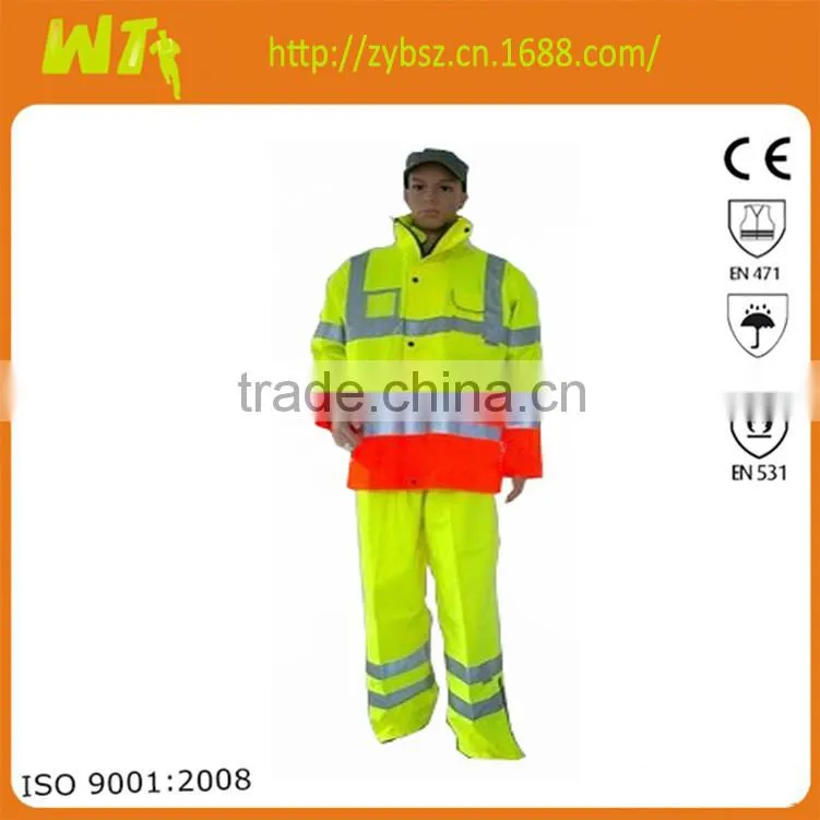 reflective rainsuits hi vis raincoat high quality rainsuits adult working rainsuits