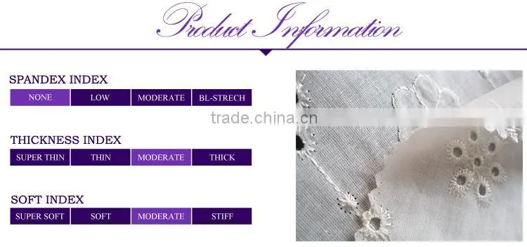 shaoxing textile Hot sale 100% cotton lace fabric embroidery design