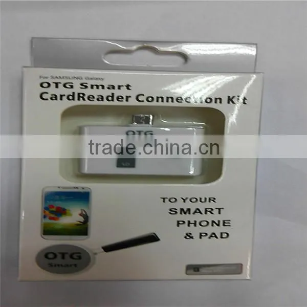 plug and play micro usb otg card reader connection kit for smartphone