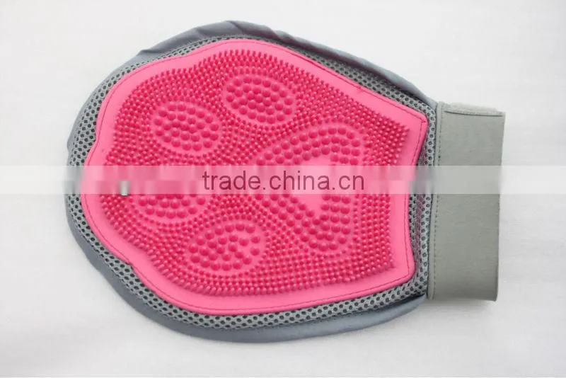 RIGHTTOOLS RT-J10 nylon glove pet grooming brushes with soft rubber pad
