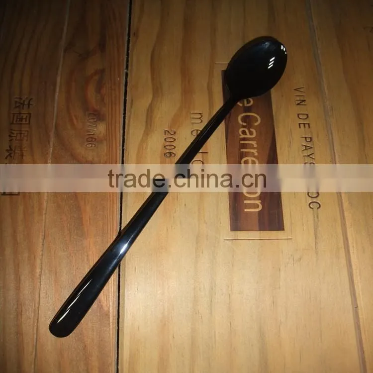 Dishwash safe food grade black Stainless steel long handle ice tea spoon