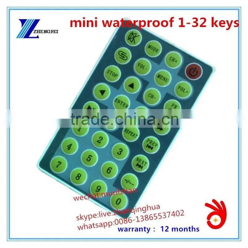 Mini 18 Keys Waterproof IR Remote Control with NECC/RC5 Code for MP3 ,Audio/Video Player