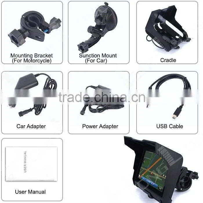 High Cost Performance 5.0 Inch 8GB FM Gps Mounts For Motorcycle