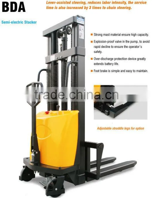 1.0 ton semi-electric stacker