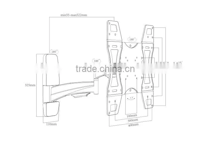 Steel & Aluminum 400x400mm max vesa lcd tv stand/lcd tv mounting bracket