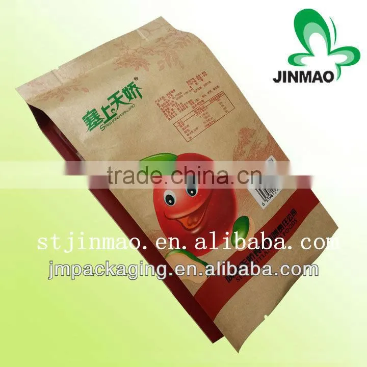 Charming design customize print center -sealed snack krapt paper bag