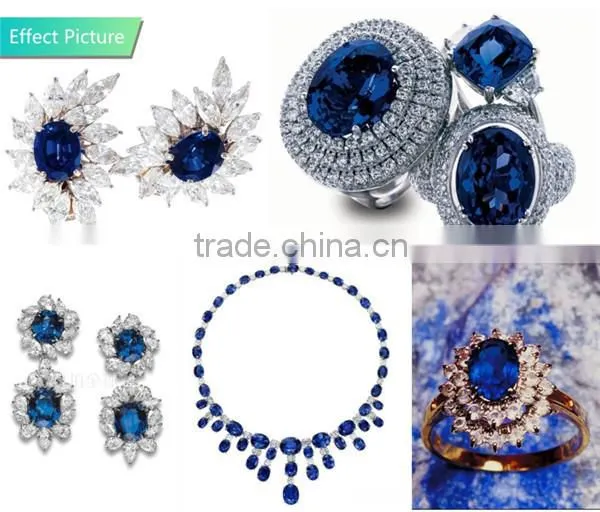 aaa quality 107# oval shape dark sapphire blue lab creat spinel