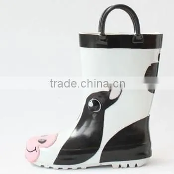 Lovely black bird pattern rain boots for kids
