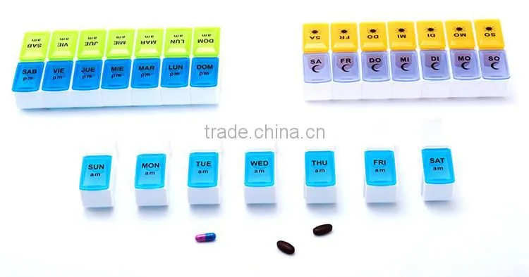 New design easy open detachable weekly pill box case