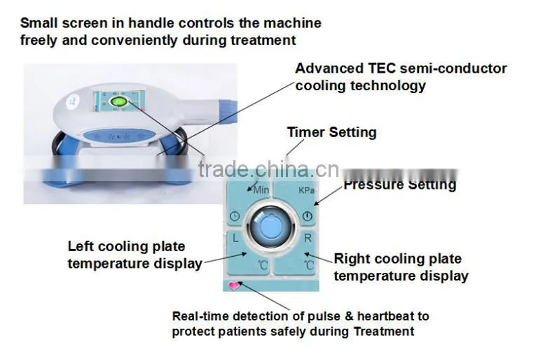 Double handpieces cryo therapy cellulite removal machine