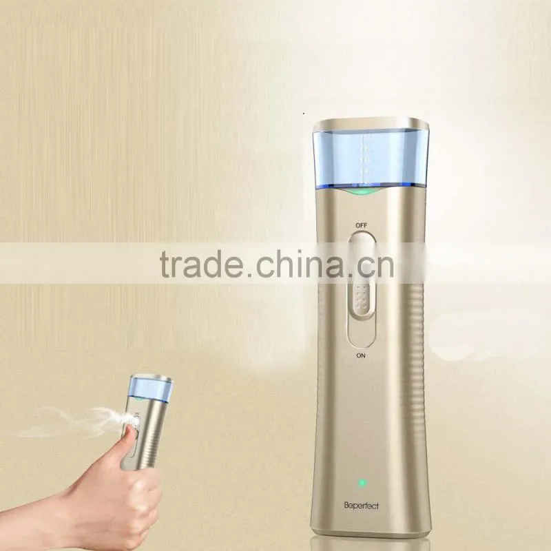 Beperfect New Rechargeable portable Mini nano facial steamer with automatic inductive switch system accept brand OEM