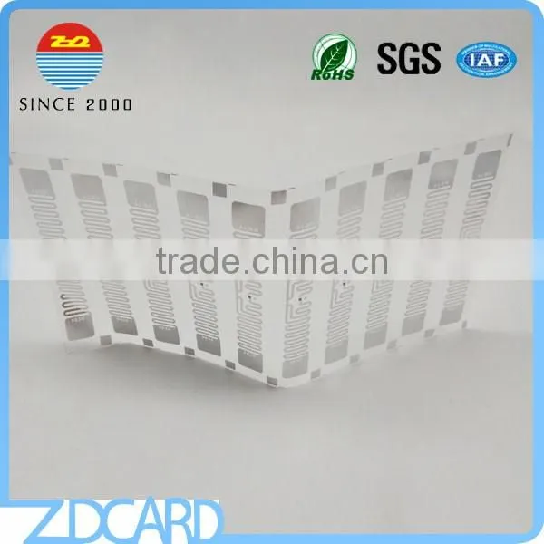 China Factory Paper / Plastic 860-960MHz UHF rfid Inlay
