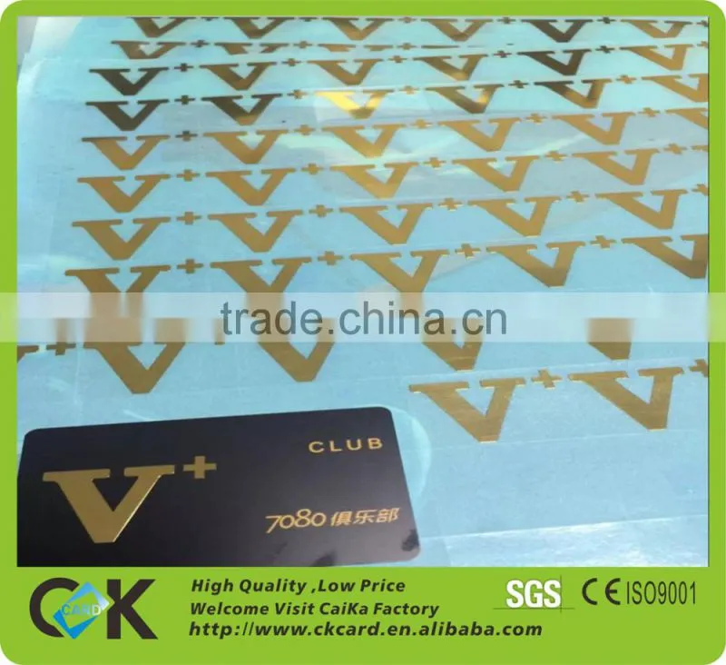 patched metal logo pvc card from China golden manufacturer