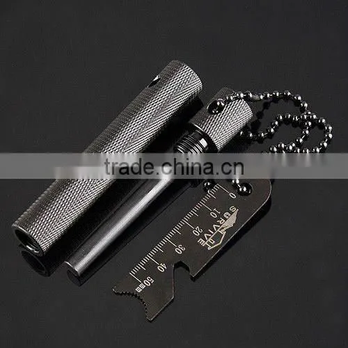 6-in-1 Flint Compass Scraper Bottle Opener Dividing Ruler Map Rangefinder