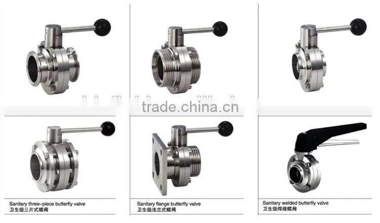 Stainless steel china suppliers sanitary butterfly valve